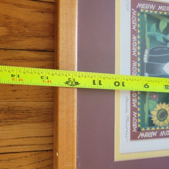 Michele Miesner Limited Edition Cat Print 51/500 Framed Art With Sunflowers & Me - Picture 6 of 7